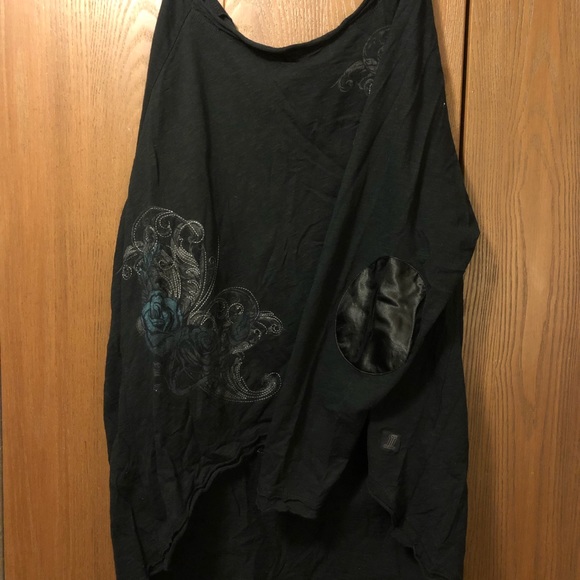 Harley Davidson plus size 3W black off shoulder willie G skull print top. - Picture 7 of 11